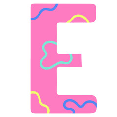 Cute letter E flat illustration