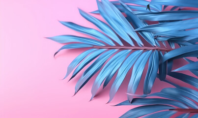 Background with tropical leaves palm. For banner, postcard, book illustration. Created with generative AI tools