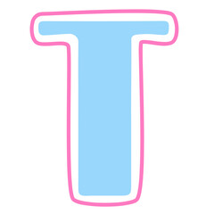 Cute letter T flat illustration