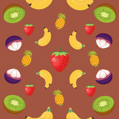 seamless pattern with fruit vector art illustration design