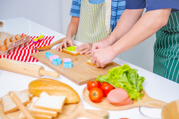 father and son cooking