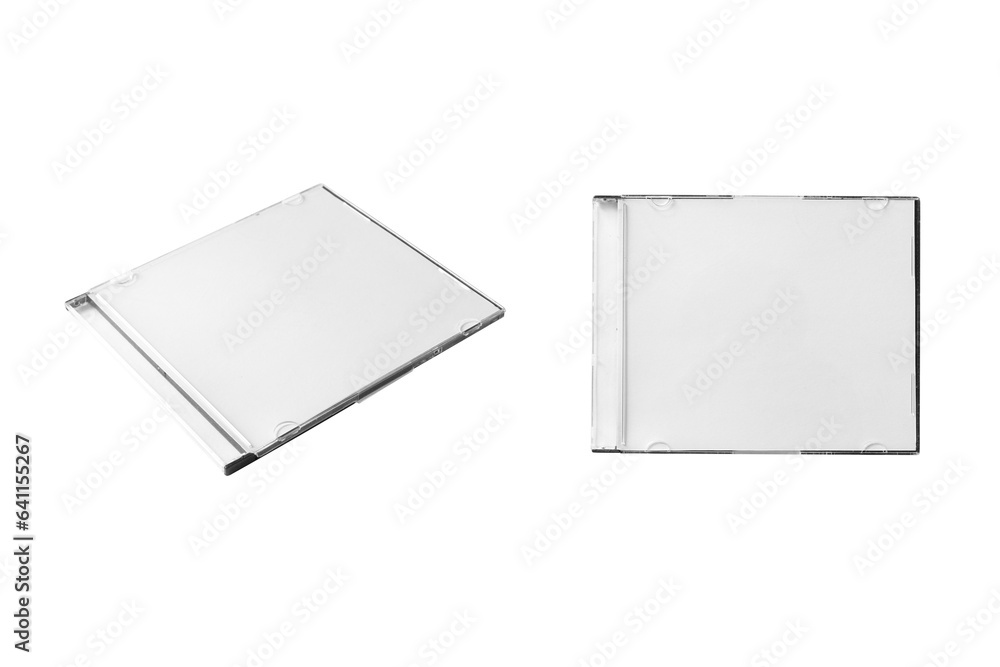 Poster cd disc carton packaging cover template mock up. digipak case of cardboard cd drive. with white blan