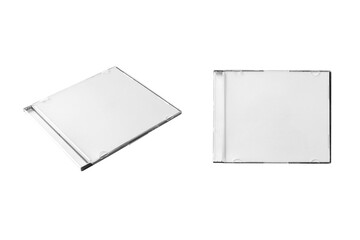 CD disc carton packaging cover template mock up. Digipak case of cardboard CD drive. With white blank for branding design or text. Isolated on white background. High resolution 3d rendering.