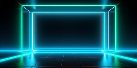 cybersport neon blank empty space aside for text.. Generative AI