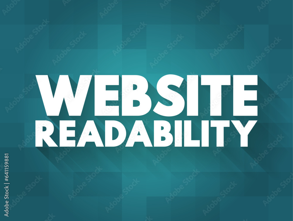 Poster Website Readability - measure of how easy it is for visitors to read and understand text on a web page, text concept background