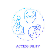 2D accessibility thin line gradient icon concept, isolated vector, blue illustration representing voice assistant.