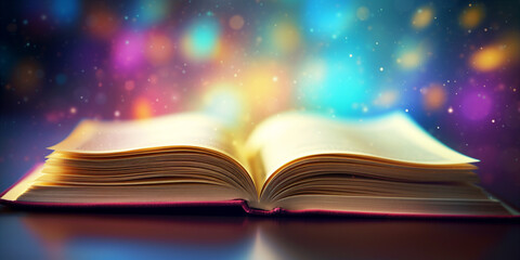 vibrant colorful stock illustration of book. Generative AI