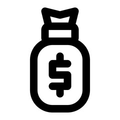 money bag line icon