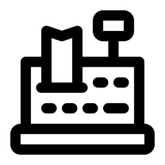 cash register line icon