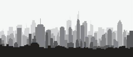 Fototapeta na wymiar Modern City Skyline on white background. Real estate business concept.