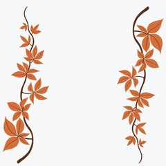Floral ivy drawing decorative ornament flat design.