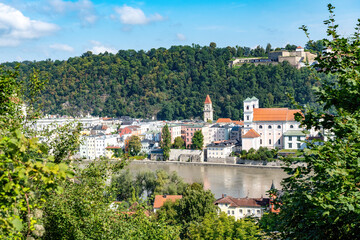 Obraz premium View over Passau, Bavaria, Germany