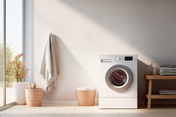  washing machine in a modern bathroom