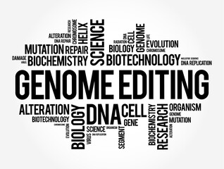 Genome Editing is a group of technologies that give scientists the ability to change an organism's DNA, text word cloud concept background