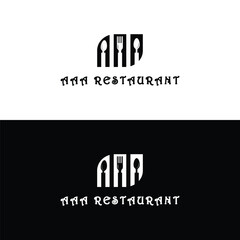 AAA restaurant logo design  logo, design, vector, business, text, illustration, sign, icon, symbol, concept, company, internet, word, technology, marketing, cloud