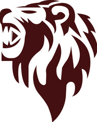 lion head tattoo vector design