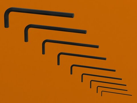 Hex Keys - Long Series Metric 3D model