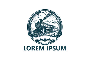 Steam train logo template design vector