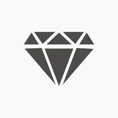 jewelry, diamond, brilliant icon vector isolated. crystal, luxury symbol