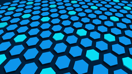 Blue hexagon shape background