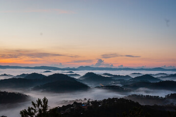 sunset in the mountains