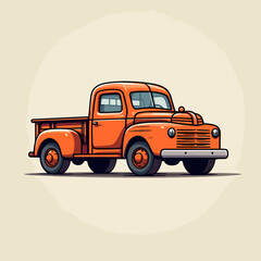 orange small truck