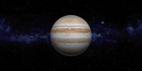Jupiter and Milky Way Galaxy Background
