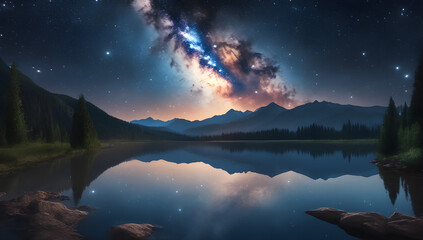 hyper realistic night sky photograph, milky way, starry, photo realistic high definition
