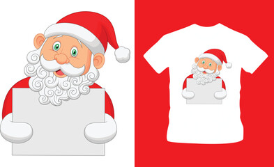 cute christmas santa claus smiling, gifts, printable, vector illustration t-shirt design editable template