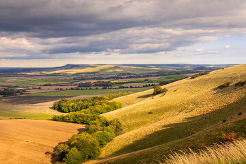 The wonderful views over the east Sussex countryside and the south downs from Kingston Ridge in south east England UK © SuxxesPhoto