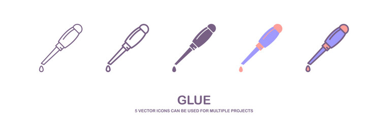 thin line icon putting glue, sealant from a tube. glue icon in trendy style. set of glue icon. vector illustration.