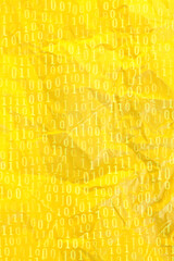 The numbers on a yellow crumpled paper background - 641180059