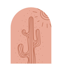 Boho Cactus Logos in Trendy Minimal Liner Style