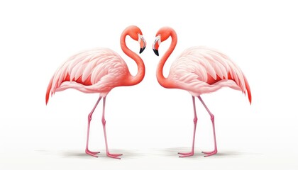 pink flamingo isolated on white background