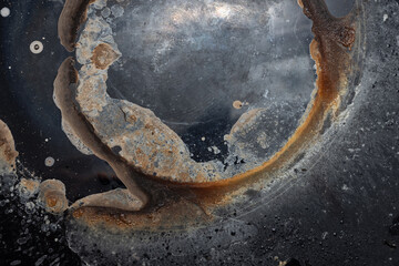 dirty glass ceramic stove top - 641182852