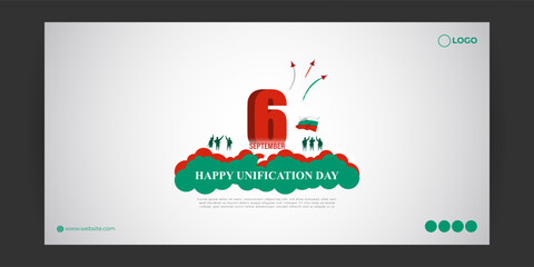 Vector illustration of Bulgaria Unification Day social media story feed template