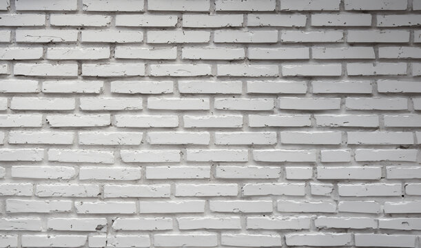 Empty white brick wall texture background