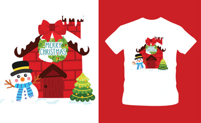 Merry christmas t-shirt design editbale template