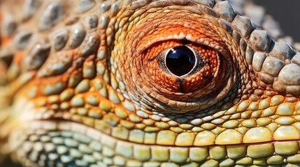 Fototapeta premium Close-up of a chameleon's intricate skin pattern | generative ai