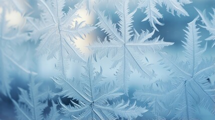 Delicate frost patterns on a winter windowpane | generative ai