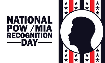 National POW/MIA Recognition Day Vector illustration. Holiday concept. Template for background, banner, card, poster with text inscription. 