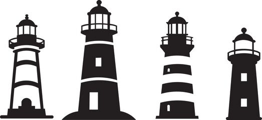 Silhouette Lighthouse Vector SVG