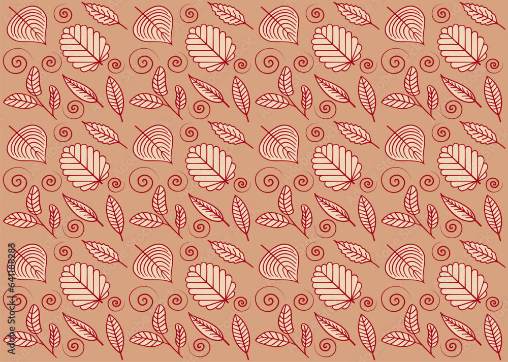 Poster autumn seamless pattern. abstract colorful fall pattern with nature design elements and illustration