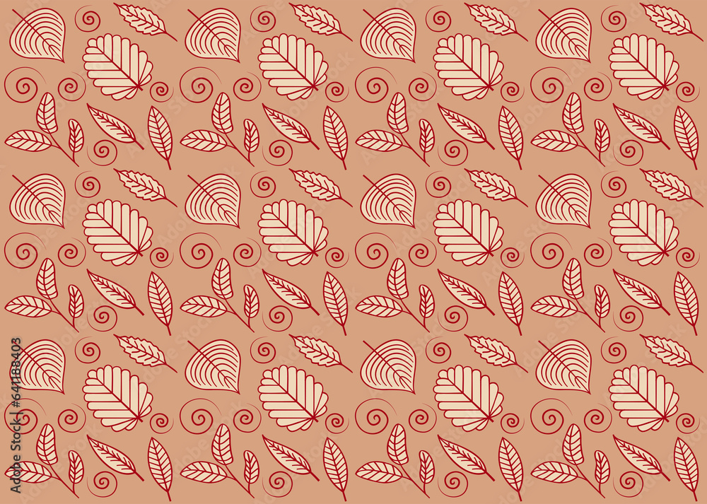 Poster autumn seamless pattern. abstract colorful fall pattern with nature design elements and illustration
