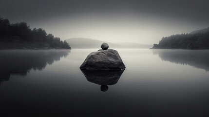 The art of minimalism, a visually compelling image by focusing on simplicity, clean lines, and negative space AI generative