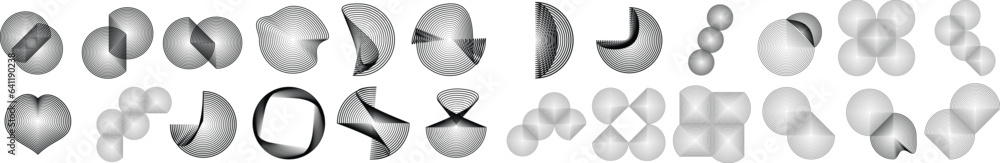 Wall mural Lines in Circle Form . Vector Illustration .Technology round Logo . Design element . Abstract Geometric shape . - Wall murals