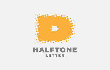 letter D halftone vector logotype design