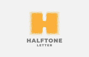 letter H halftone vector logotype design