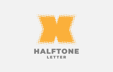 letter X halftone vector logotype design
