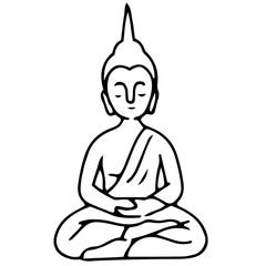 Buddha statue cartoon illustration